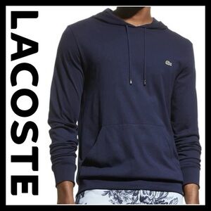 Lacoste Men's Long Sleeve Hooded Jersey Cotton Pullover T-Shirt Size (US•XL) FR6